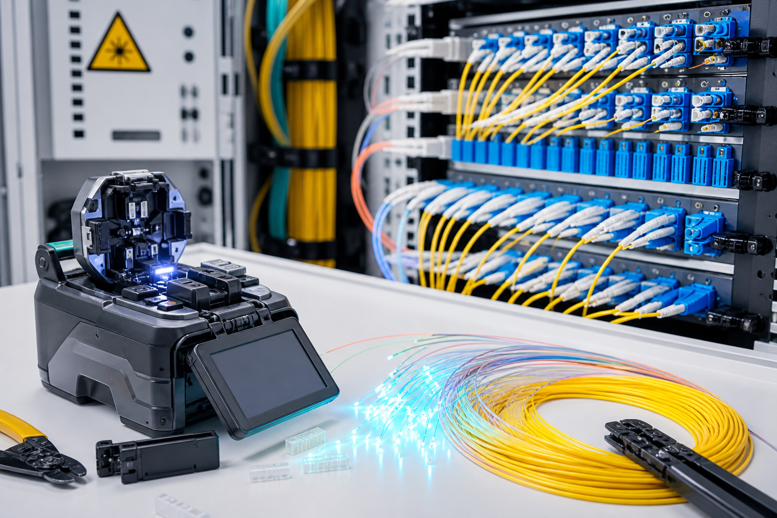 Équipements de fibre optique et panneau de raccordement